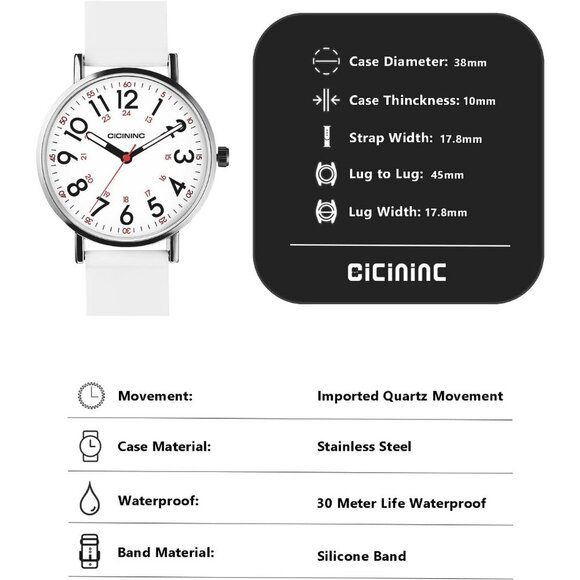 Women\'s White Analog Silicone Band Read Dial Stylish Comfortable Buckle Watch main image 7